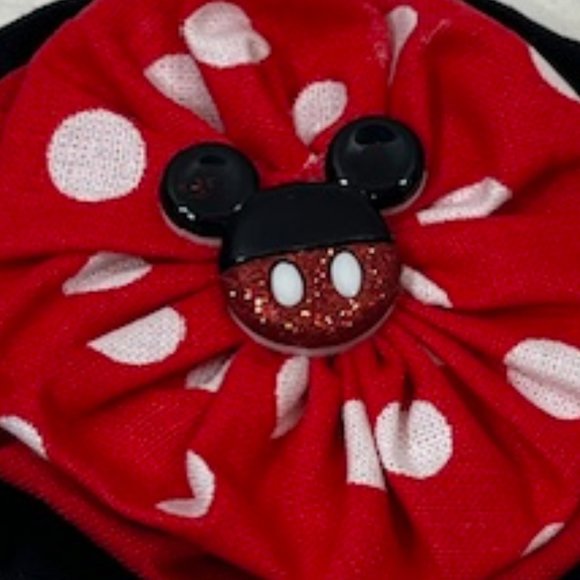 Set of 2 Handmade Mickey/Minnie Mouse Fabric Magnets Fridge Office Locker NEW - Picture 5 of 9